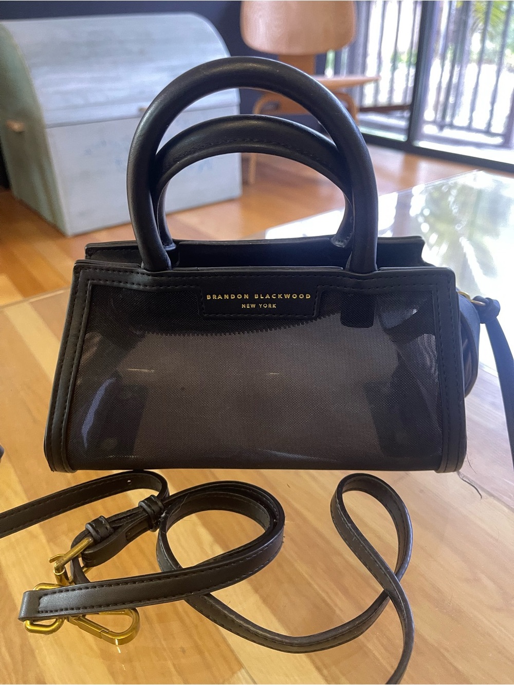 Brandon Blackwood Black Mini Mesh Tote